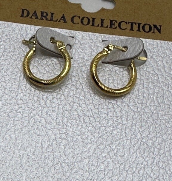 Darla Collection 18k Gold Over Sterling Silver Hoop Earrings 