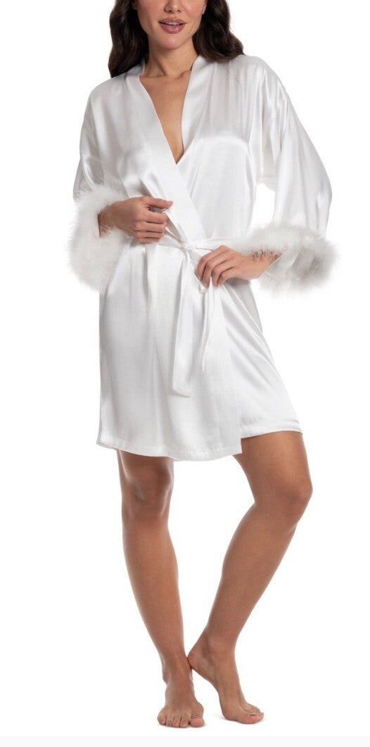 NWT Linea Donatella Satin Robe The Bride Wrap sz L/XL MSRP Ivory