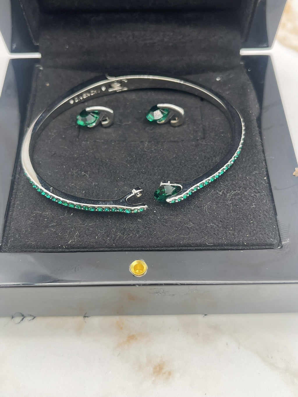 Givenchy 2pc Set Floating Stone & Crystal Cuff Bangle Bracelet And Earrings $78