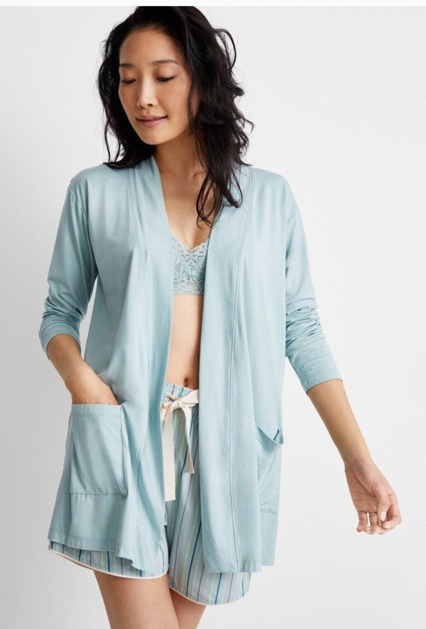State of Day Women's Knit Open Front Cardigan, Gray Mist, SMALL