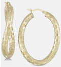 Simone I. Smith Textured Twist Hoop Earrings in 18k Gold over Sterling Silver