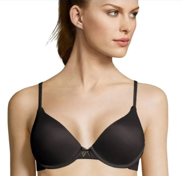 Maidenform Comfort Devotion Black Ultimate No Show Underwire T-Shirt Bra Sz 36A