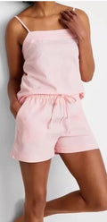 State of Day Women's 2-Pc. Sleeveless Linen Pajamas Set, Satin Pink, L