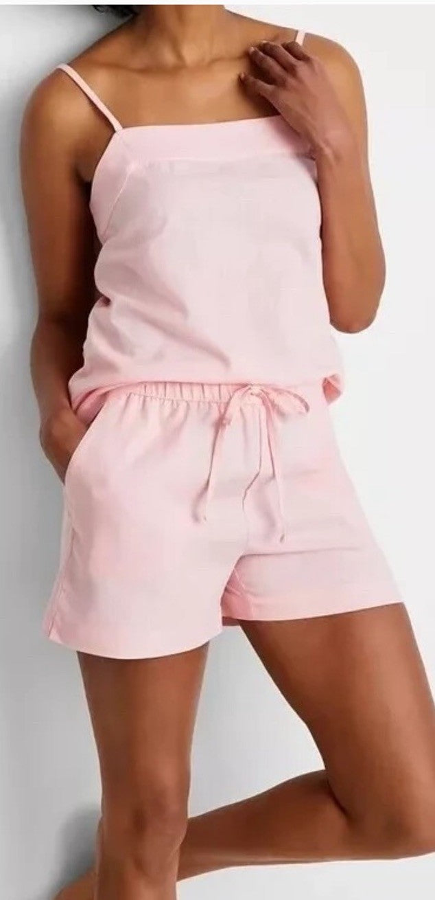 State of Day Women's 2-Pc. Sleeveless Linen Pajamas Set, Satin Pink, L