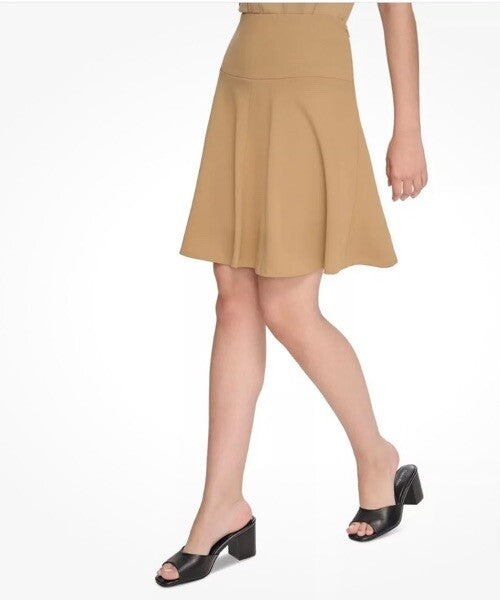 Calvin Klein Women's Brown Scuba-Crepe A-Line Skirt Petite Size 2P