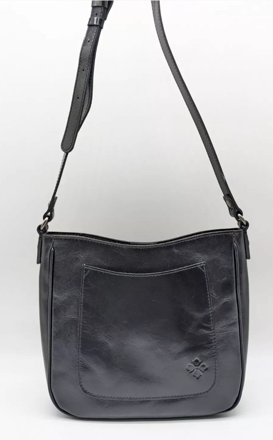 PATRICIA NASH Emeline vintage distressed leather crossbody + Dust bag Navy Blue