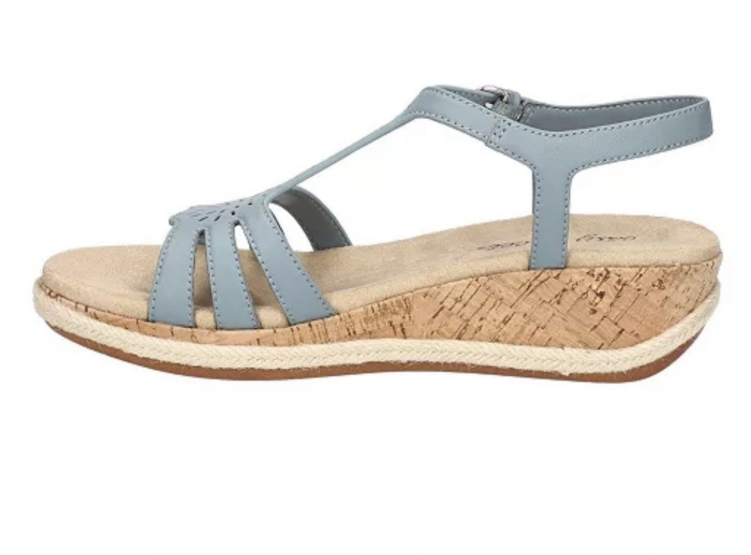 Easy Street Women's Dorinda Wedge Sandals Blue 10M