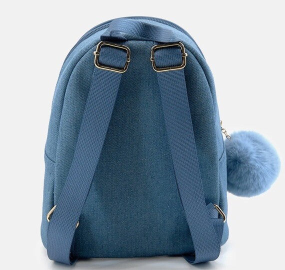 KINGSTON DENIM RHINESTONE MINI BACKPACK Dark Denim