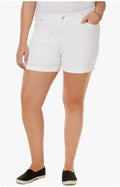 Celebrity Pink Womens Mid-Rise The Sugar White Denim Shorts Size 14Cotton/Spand