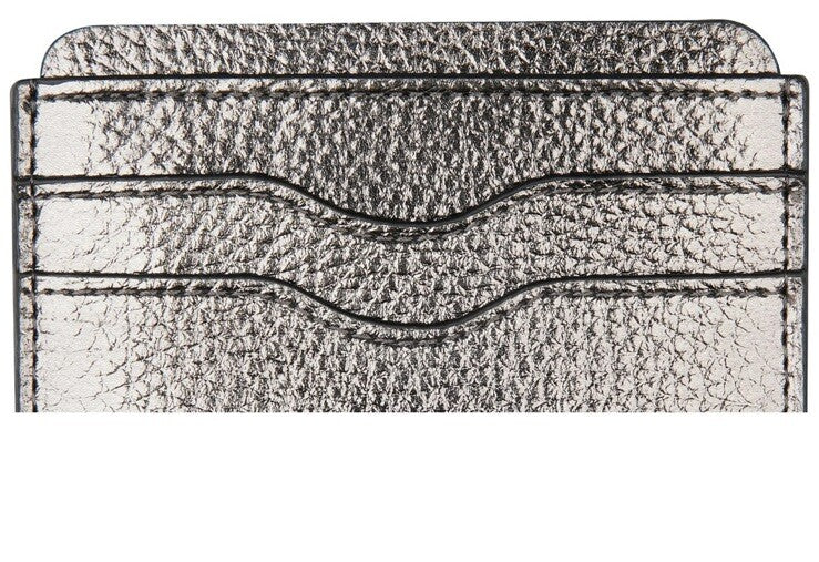 Bespoke Men’s Gunmetal Silver Faux Leather Pebble Card Holder