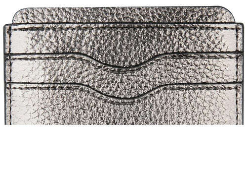 Bespoke Men’s Gunmetal Silver Faux Leather Pebble Card Holder