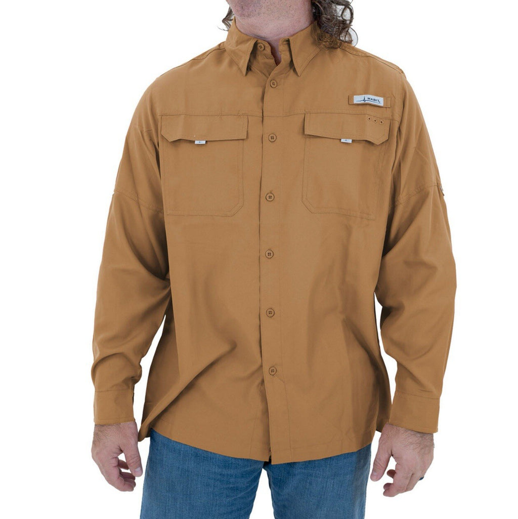 Habit shirt mens  long sleeve outdoor Dri-Fit vented fishing outdoor Sz 2XL