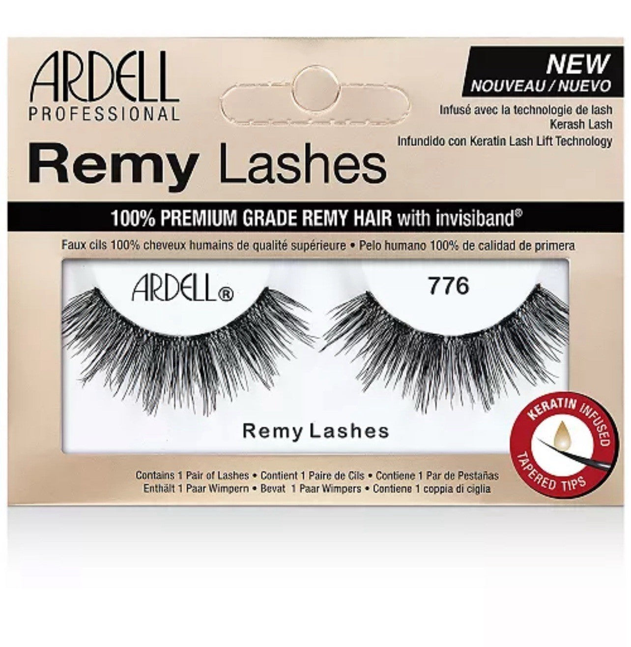 Ardell Remy Lashes #776 Black 100% Remy Hair with Invisiband Sealed [Brand New]