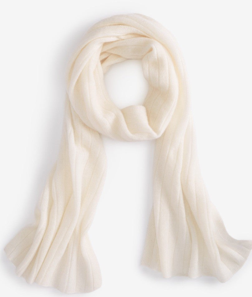 Charter Club Ribbed 100% Cashmere Scarf Women's One Size Vanilla Ice