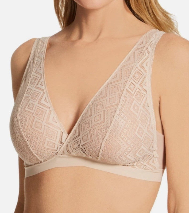 DKNY Pure Lace Bralette DK7596 Size XL Ivory 