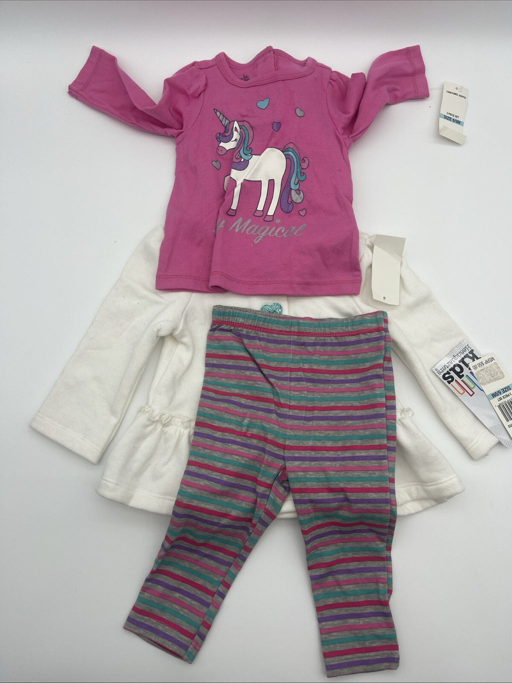 Kids Headquarters Toddler Girls Hooded Jacket 3 Pieces Size 6-9 Months 