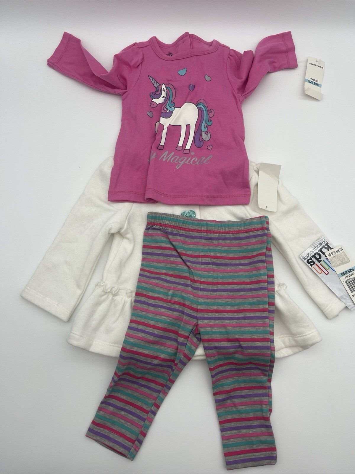 Kids Headquarters Toddler Girls Hooded Jacket 3 Pieces Size 6-9 Months 