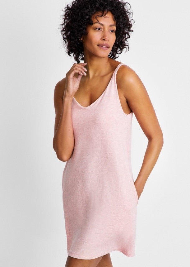 State of Day Women's Fluid Knit Solid Tank Chemise XL Soft Blush 