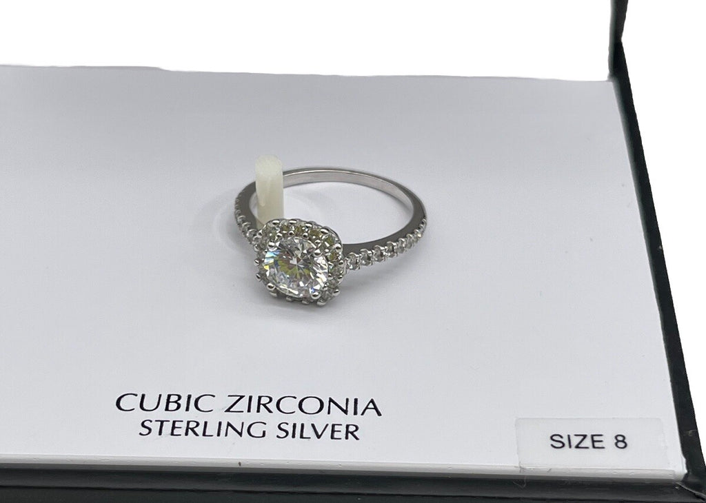 Giani Bernini Cubic Zirconia Sterling Silver Ring Size 8
