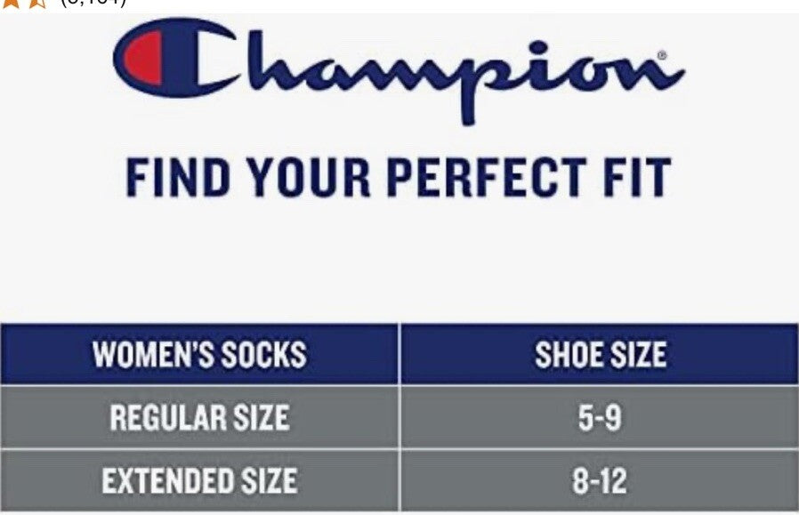 Champion 6 Pack Performance No-Show Ladies Socks (CH616)