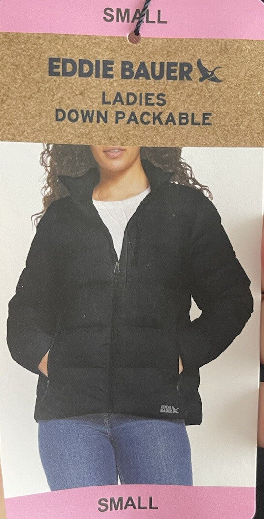 Eddie Bauer Cirruslite Down Jacket 650 Fill Black New W/Tags Women’s S