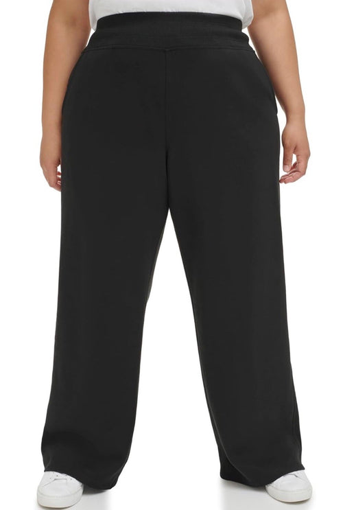 Calvin Klein Women Black High-Waist Wide Leg Sweatpants Pants Plus Size 1x