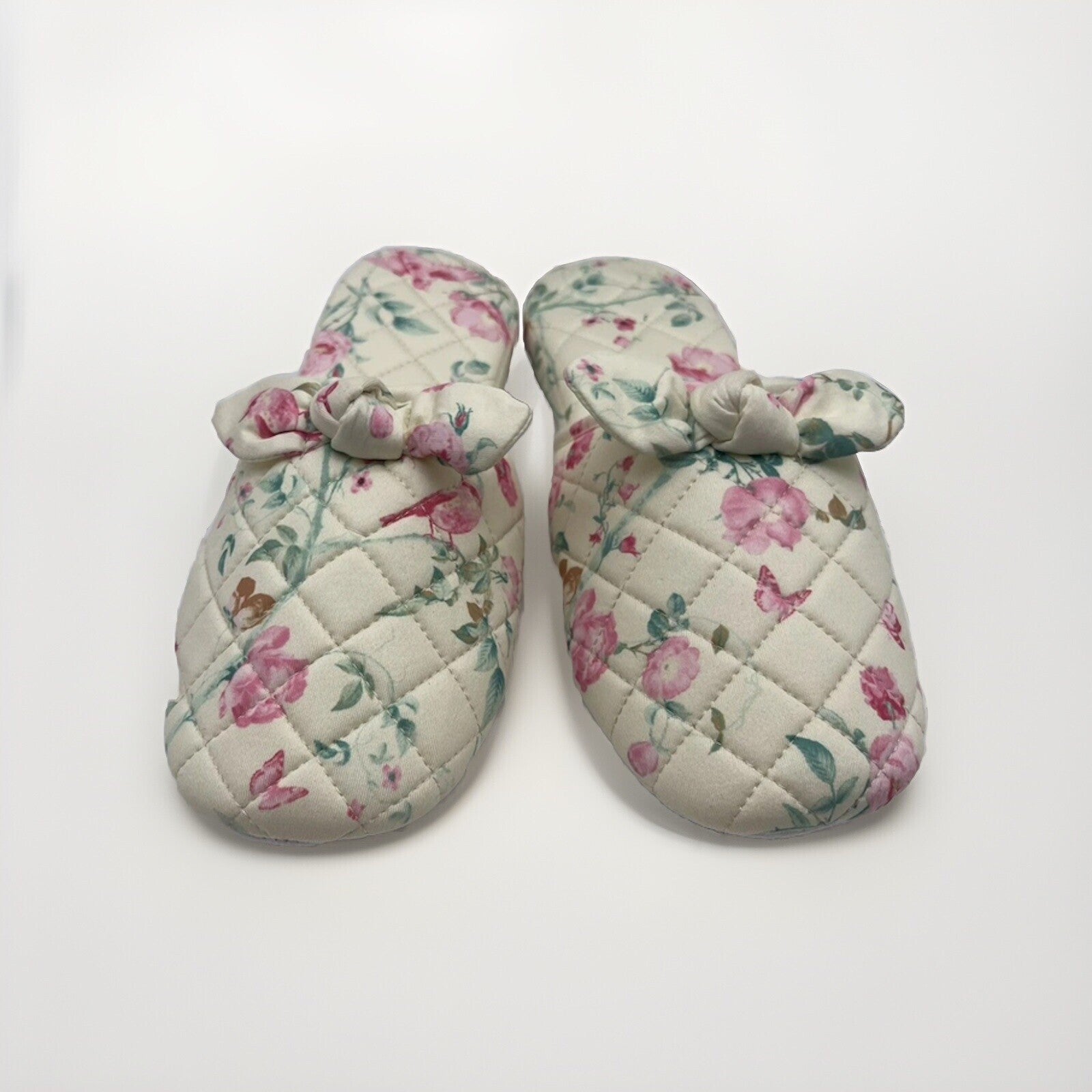 Charter Club Memory Foam Women’s Slippers XL 11-12 Yellow With Flowers