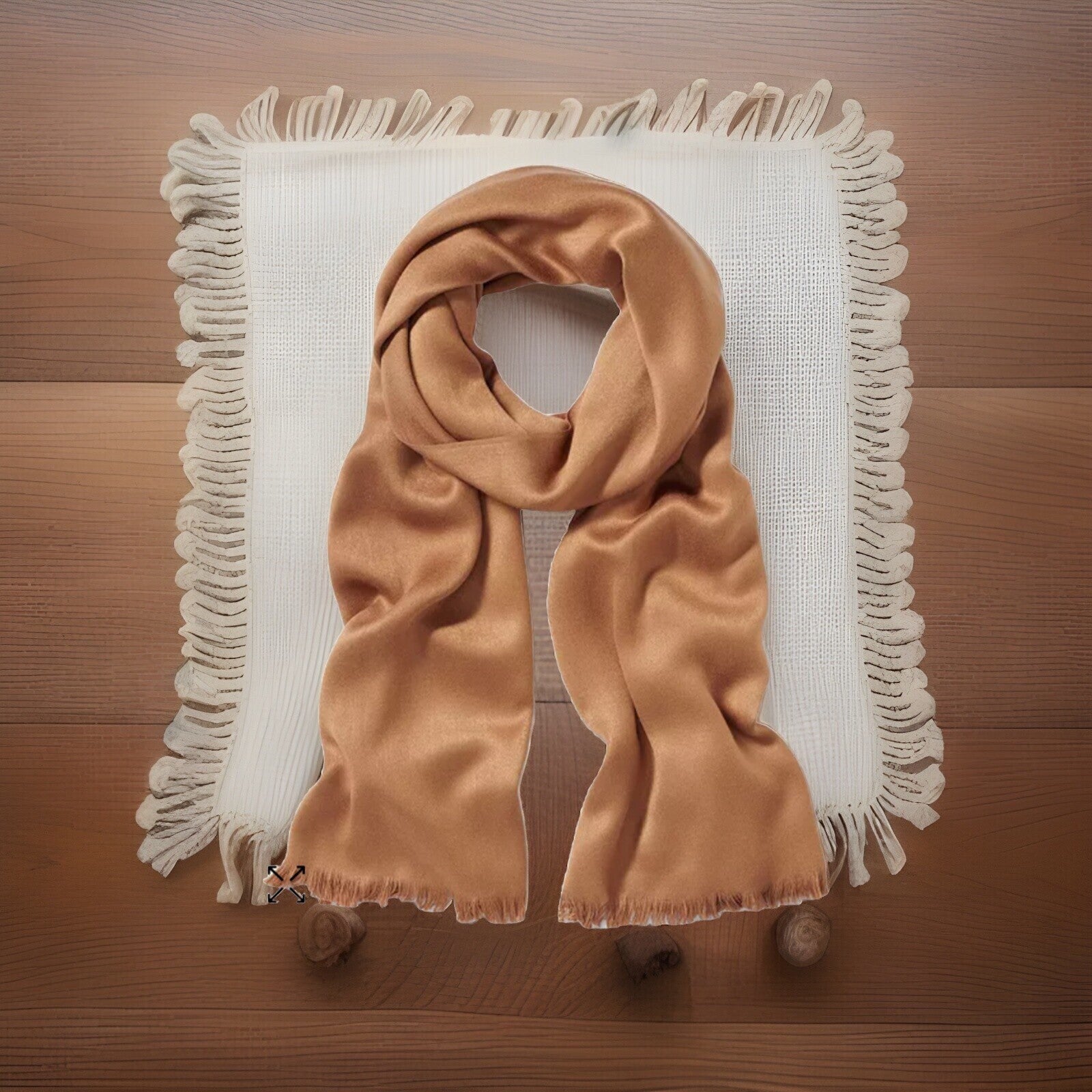 Calvin Klein Solid Satin-Feel Pashmina Scarf Women's One Size Luggage