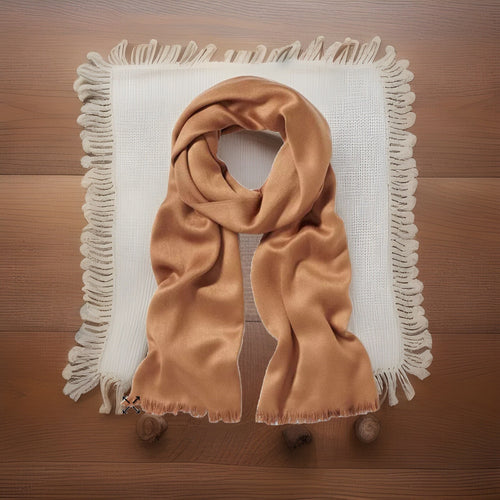 Calvin Klein Solid Satin-Feel Pashmina Scarf Women's One Size Luggage