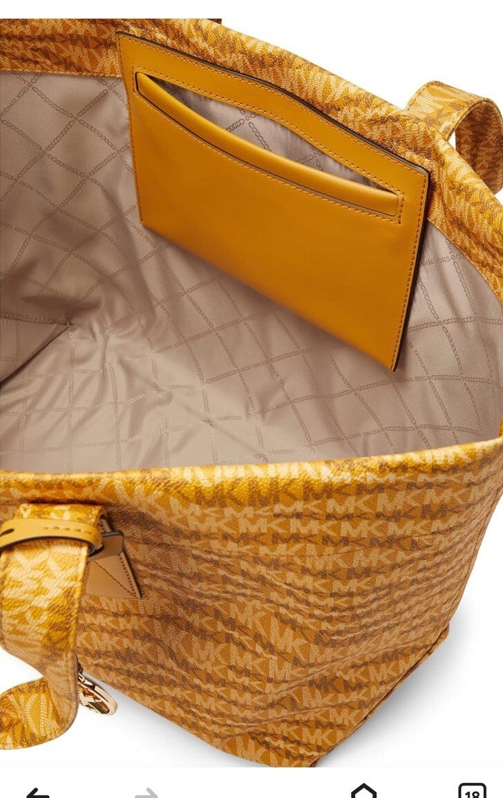 NWT Michael Kors Michael Bag MK Logo Marigold Large Tote $298