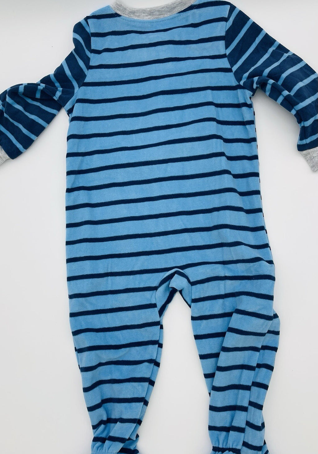Carter's Baby Boy's Bulldog Puppy Striped Blue Pajama Sleeper, Size 24 Months