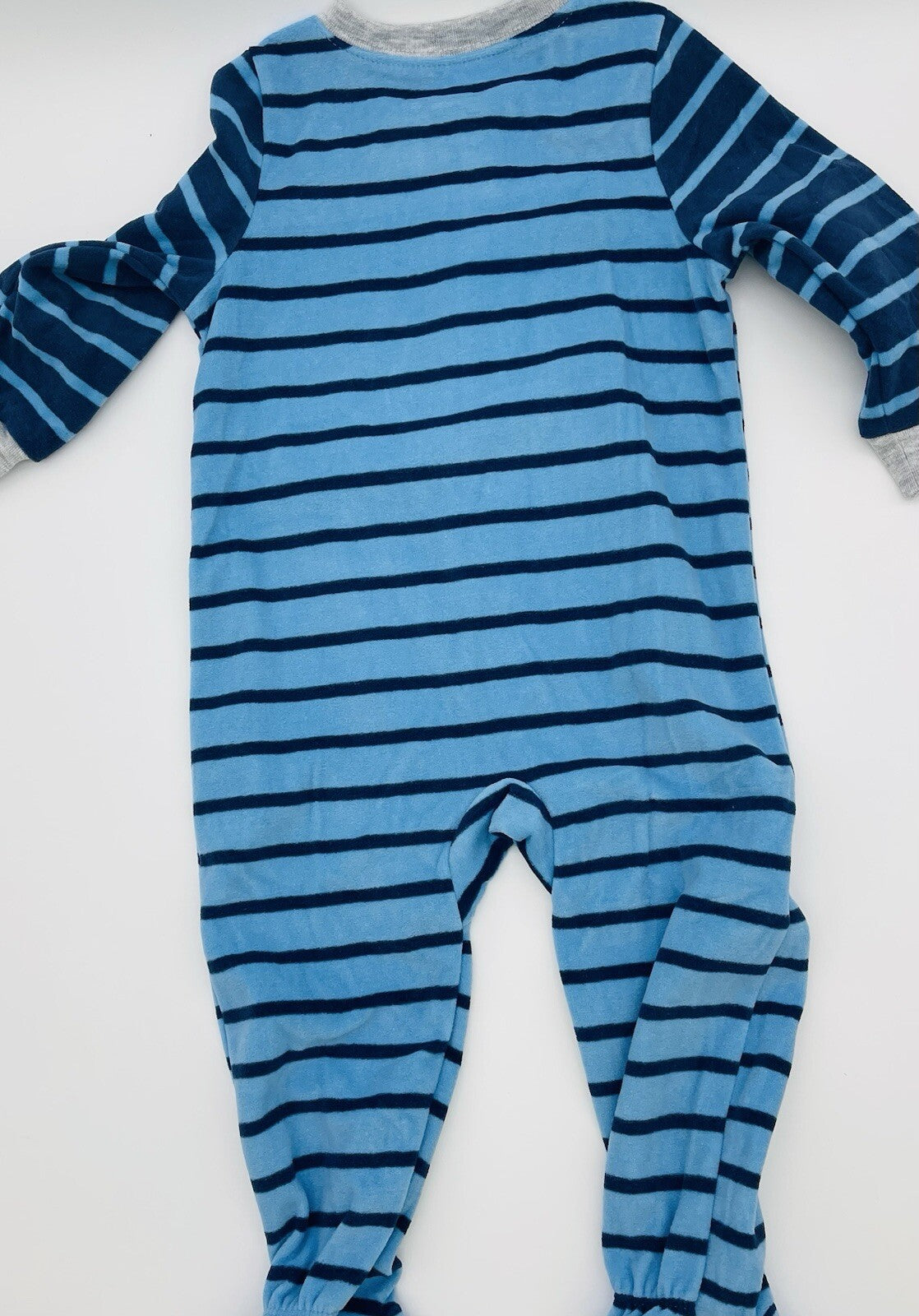 Carter's Baby Boy's Bulldog Puppy Striped Blue Pajama Sleeper, Size 24 Months