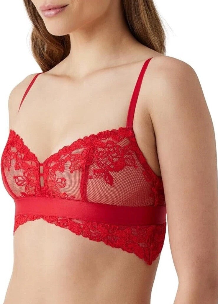 B.temptd Womens Opening Act Bralette, Red, Size Small