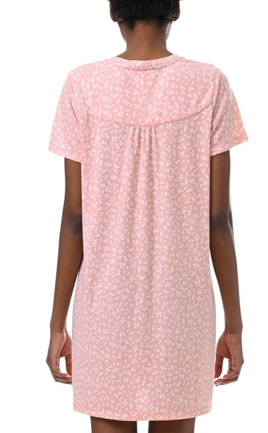 Tommy Hilfiger Women's Printed Short-Sleeve Sleepshirt M Floral Stems 