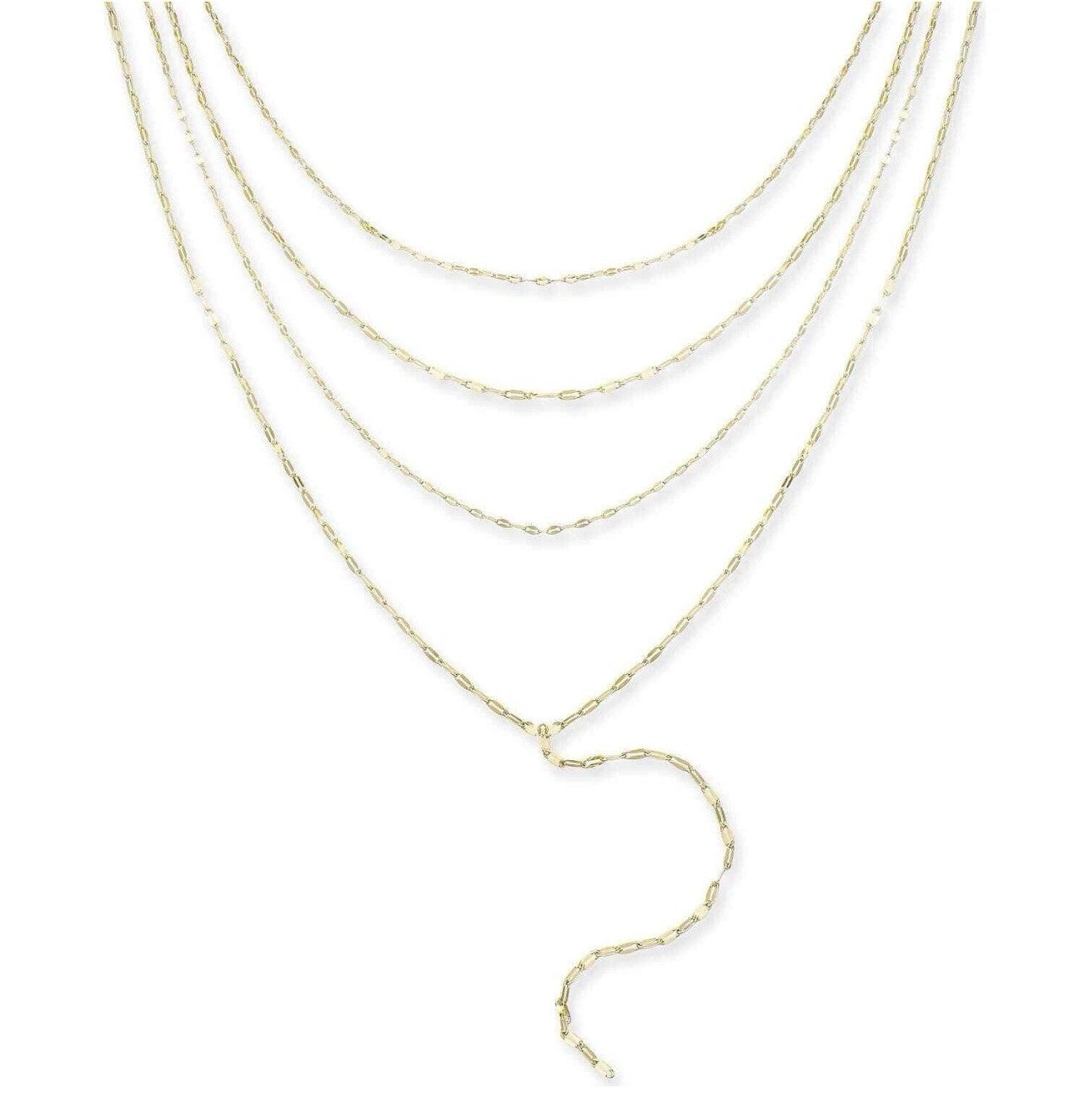 Inc International Concepts Gold-Tone Shimmer Chain Multi-Row Necklace, 16″ + 3″