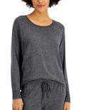 Alfani Ultra-Soft Crew Sleep Top Hy Charcoal Htr M