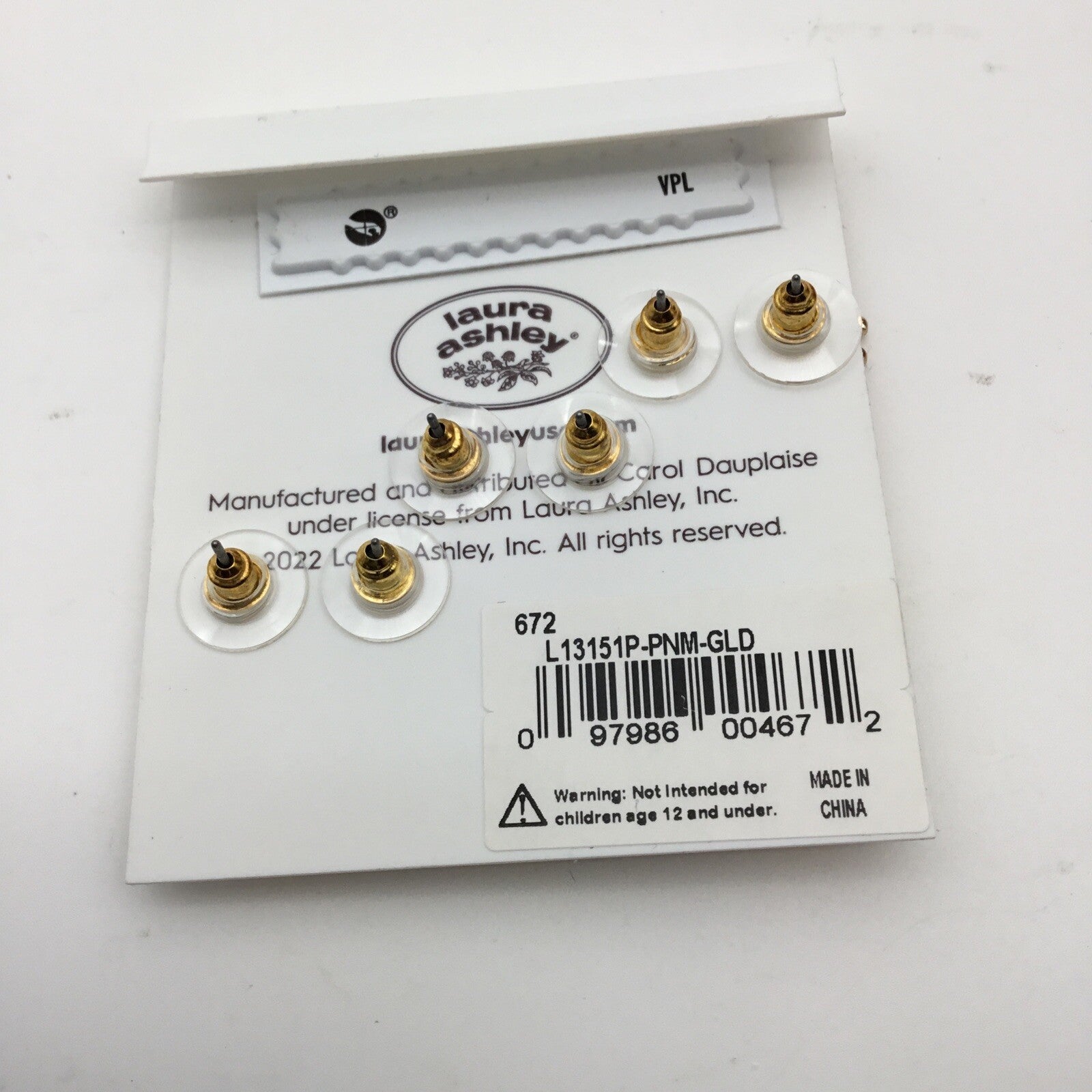 Laura Ashley Stud Earring Set, 6 Piece