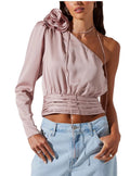ASTR the Label Women's Carmelita One-Shoulder Blouse XS