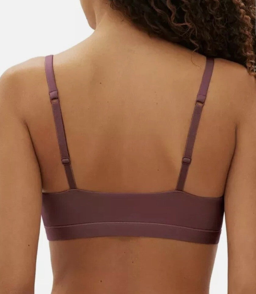 GAP GapBody Women's Super Stretch Triangle Bralette Warm Dark Brown XS Stretch