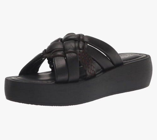 Bella Vita Women Ned-Italy Platform Leather Slide Sandals 5M Black