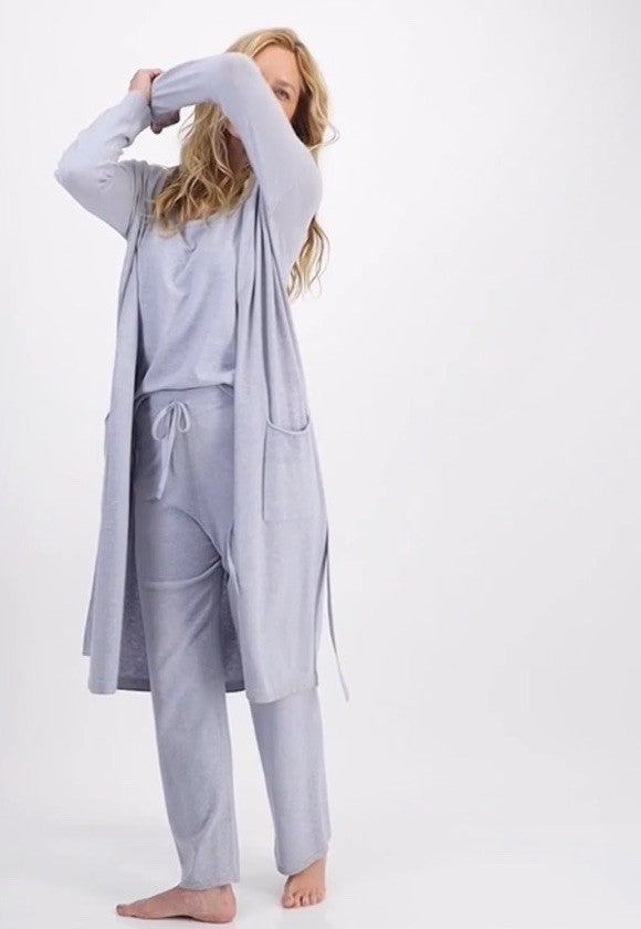 State of Day Women's Long Sweater Knit Layering Robe Sleep Grey XL