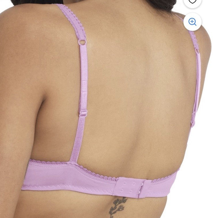 On Gossamer Cabana Cotton Blend Stretch Bralette S Violet Flower
