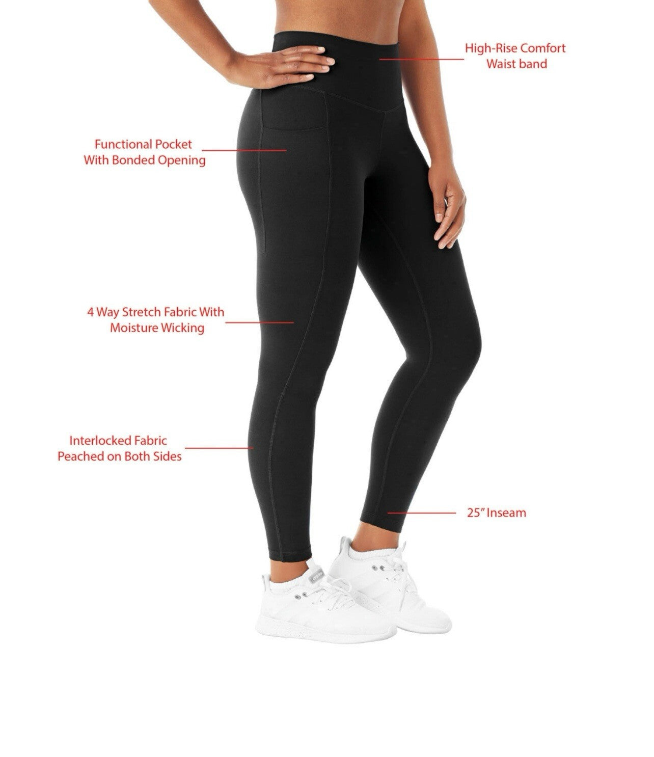 Member's Mark Women's Everyday High-Rise 25" Inseam Ankle Legging M