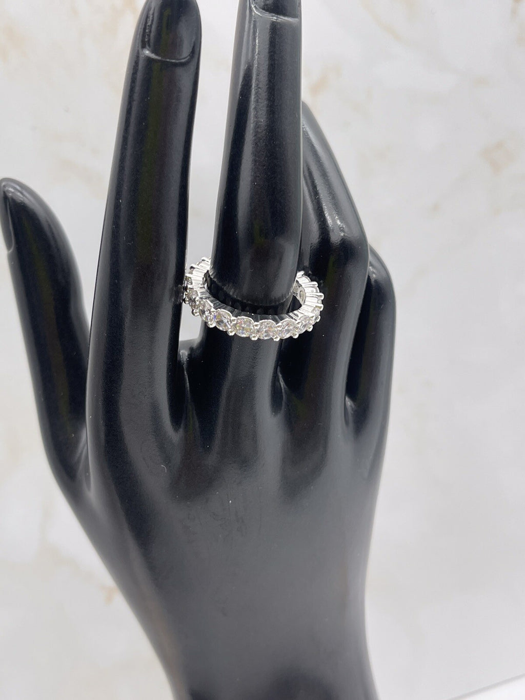Sparkling Women Charter Club Cubic Zirconia Silver Plated Size 9 Ring
