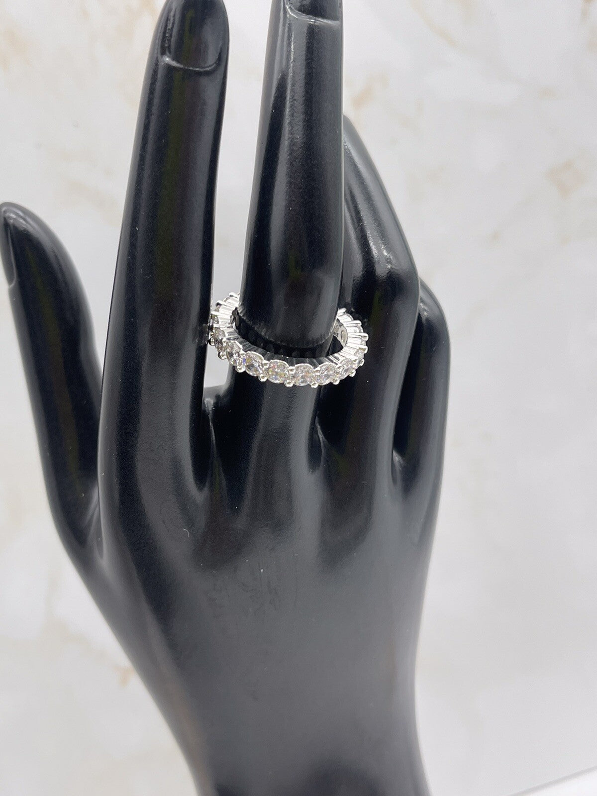 Sparkling Women Charter Club Cubic Zirconia Silver Plated Size 9 Ring