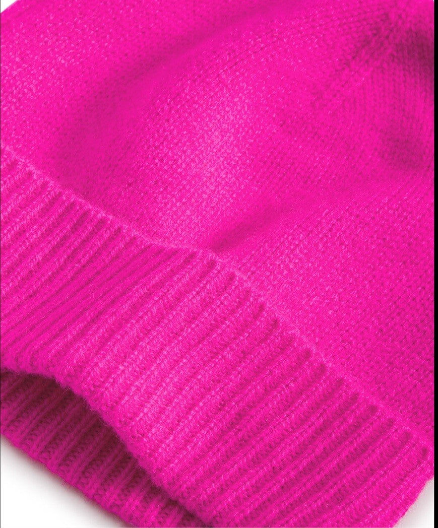 Charter Club Cashmere Cuffed Beanie Fuchsia ONE SIZE