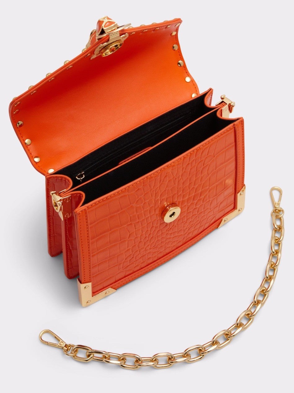 ALDO Bamboobaroox Synthetic Medium Top Handle Bag Orange 