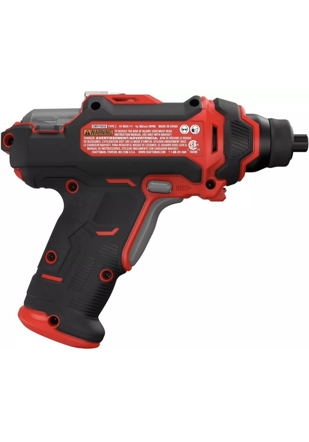 CRAFTSMAN Cordless Screwdriver 4V Power Battery, Charger, driving Bits CMHT6650C