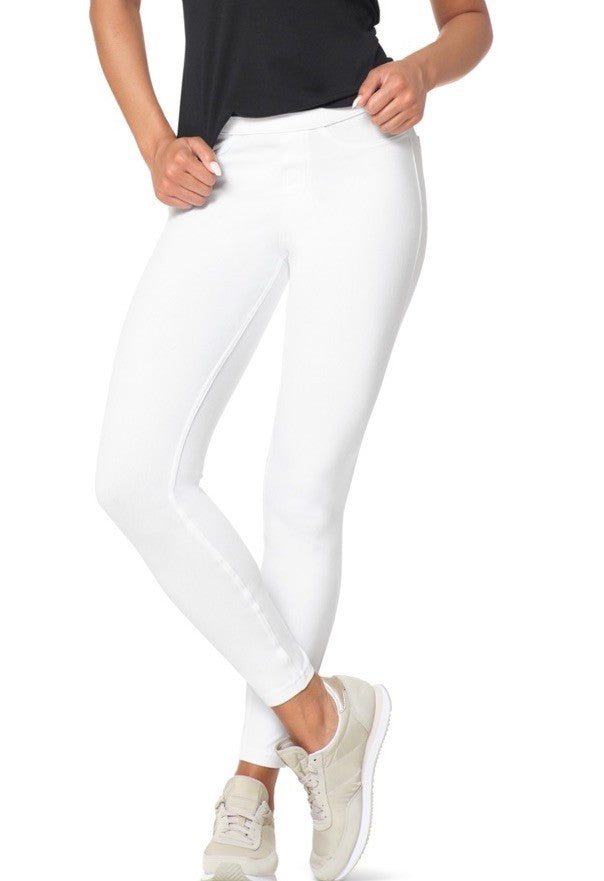 Hue Classic Stretch Denim Leggings U23366F, White XL (16-18) MSRP