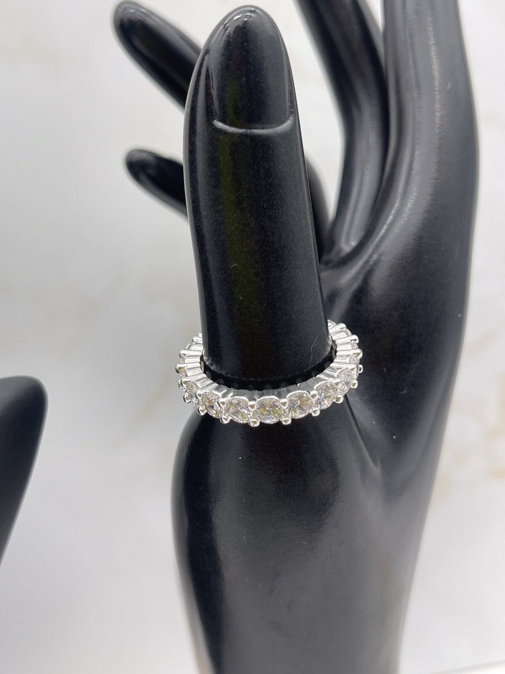 Sparkling Women Charter Club Cubic Zirconia Silver Plated Size 9 Ring